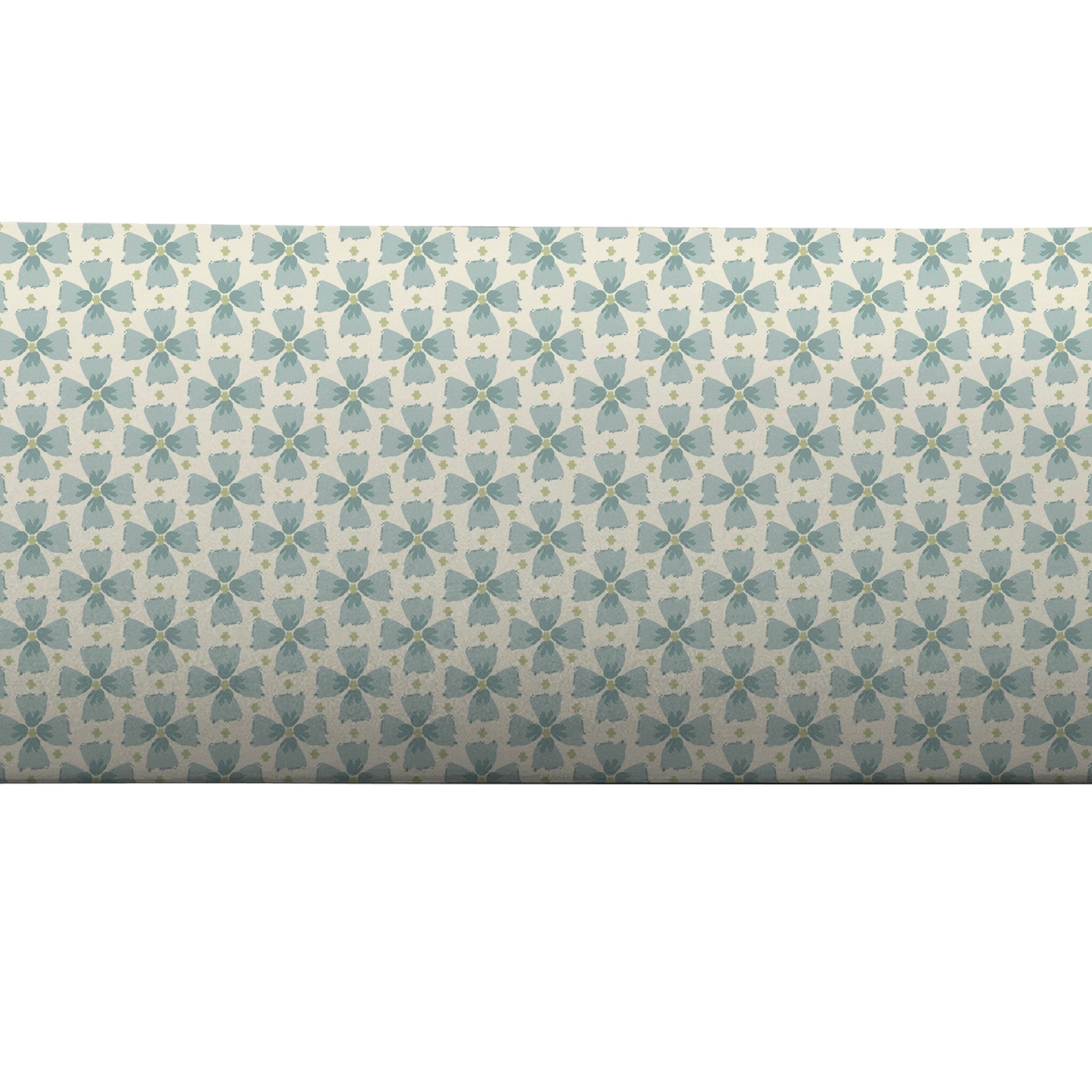 Bolster pillow with blue floral pattern by Camilla Moss