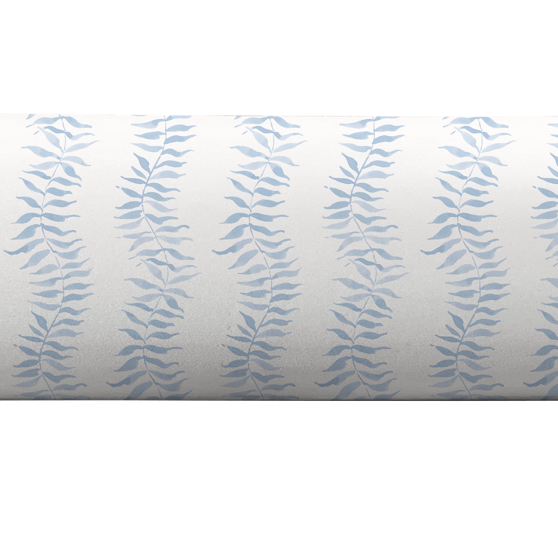 Bolster pillow cover with leaf pattern in blue by Camilla Moss