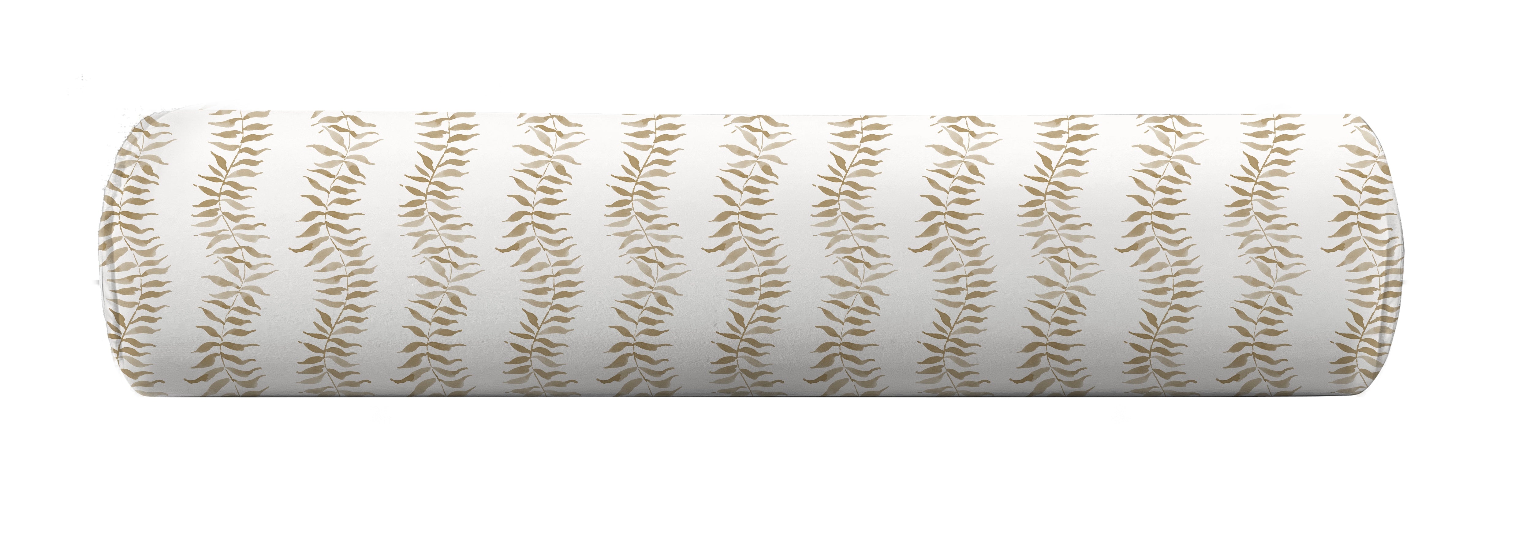Bolster pillow cover in neutral leaf pattern by Camilla Moss