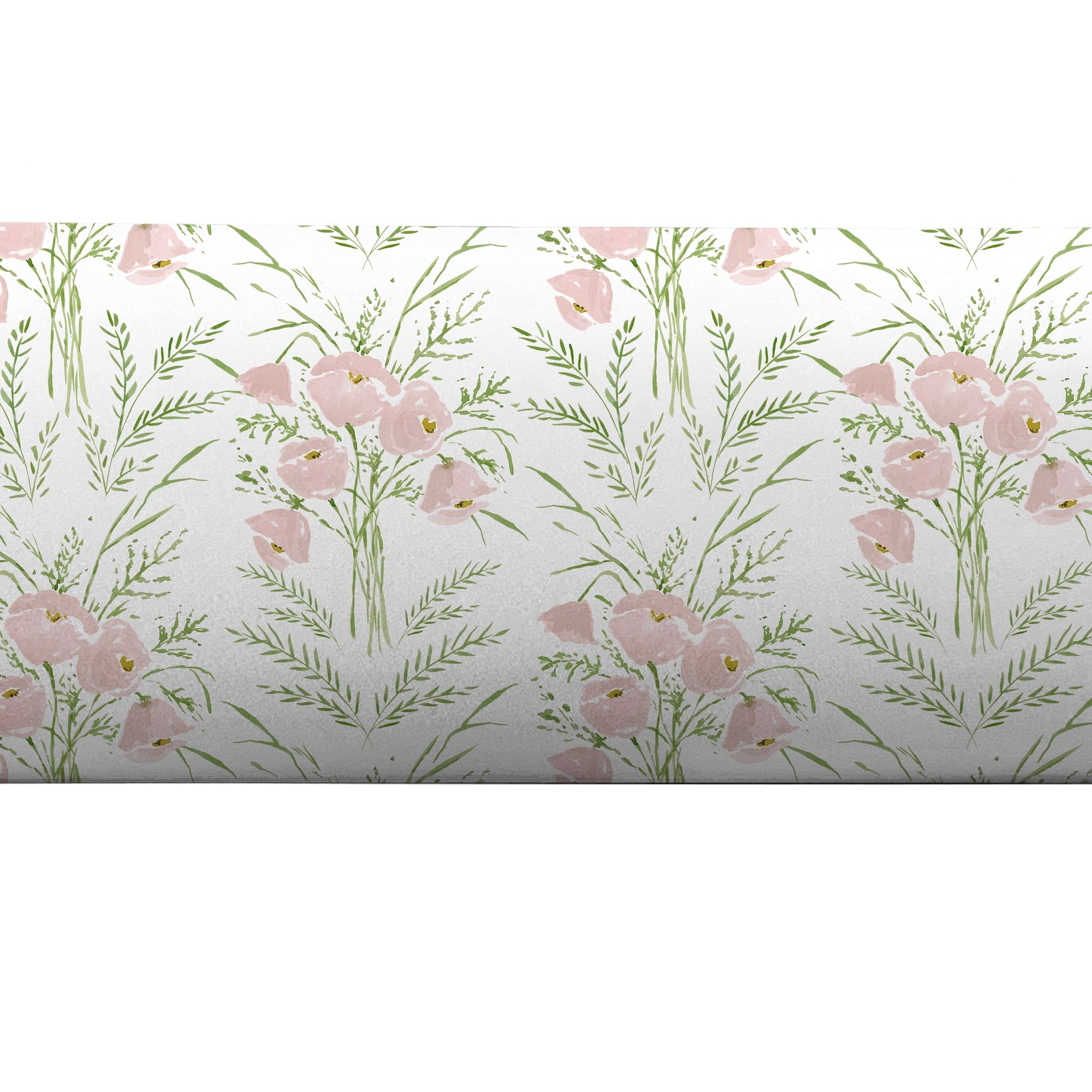 Bolster cover in pink and green floral pattern by Camilla Moss