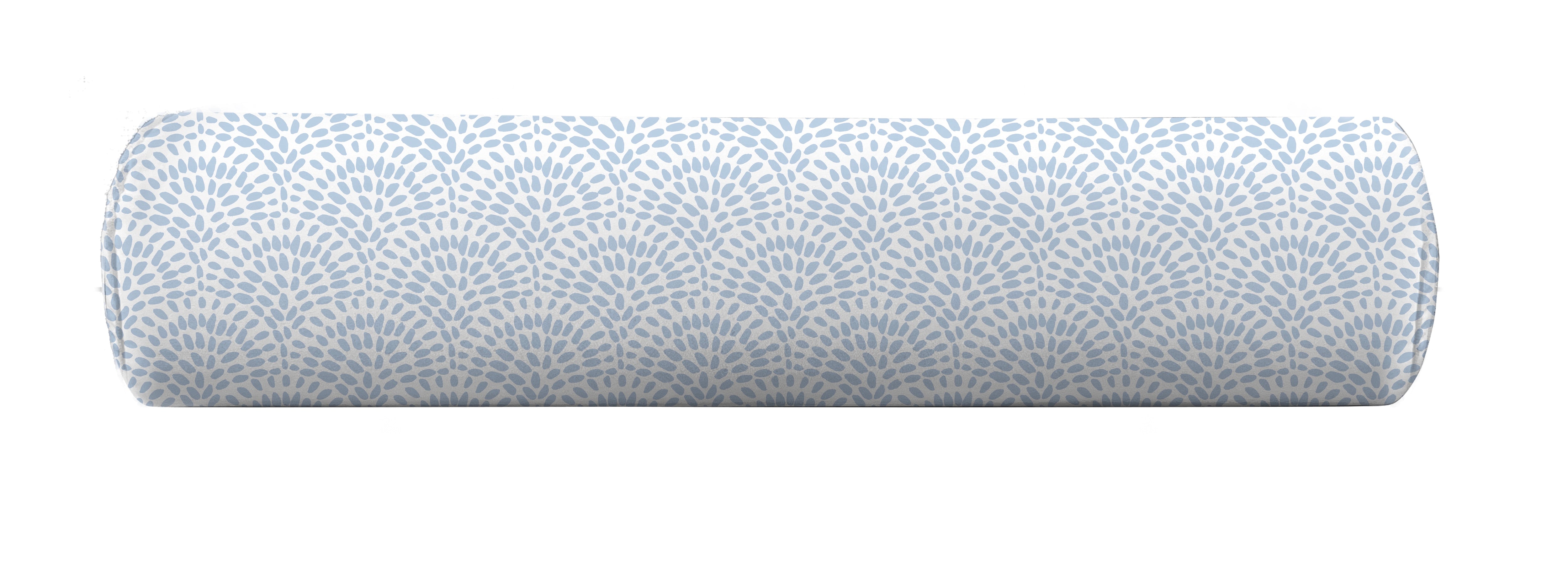 Bolster pillow cover in cornflower block print by Camilla Moss