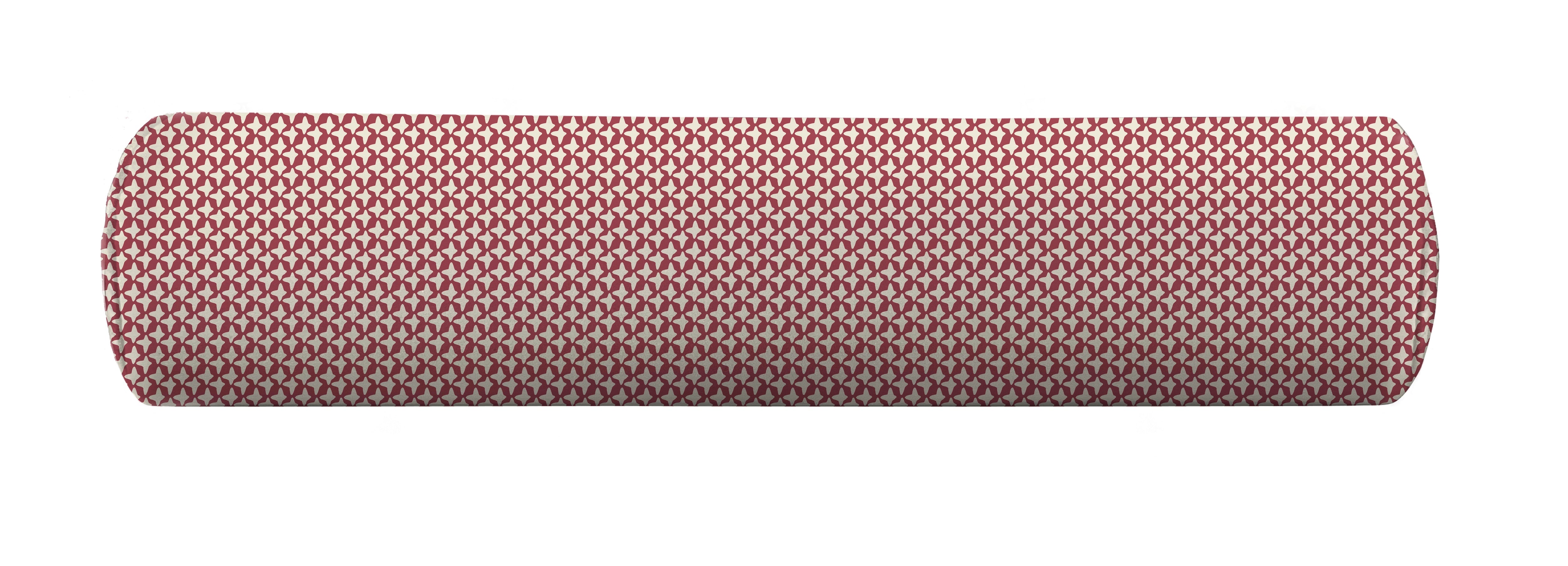 Checkered bolster pillow cover in red