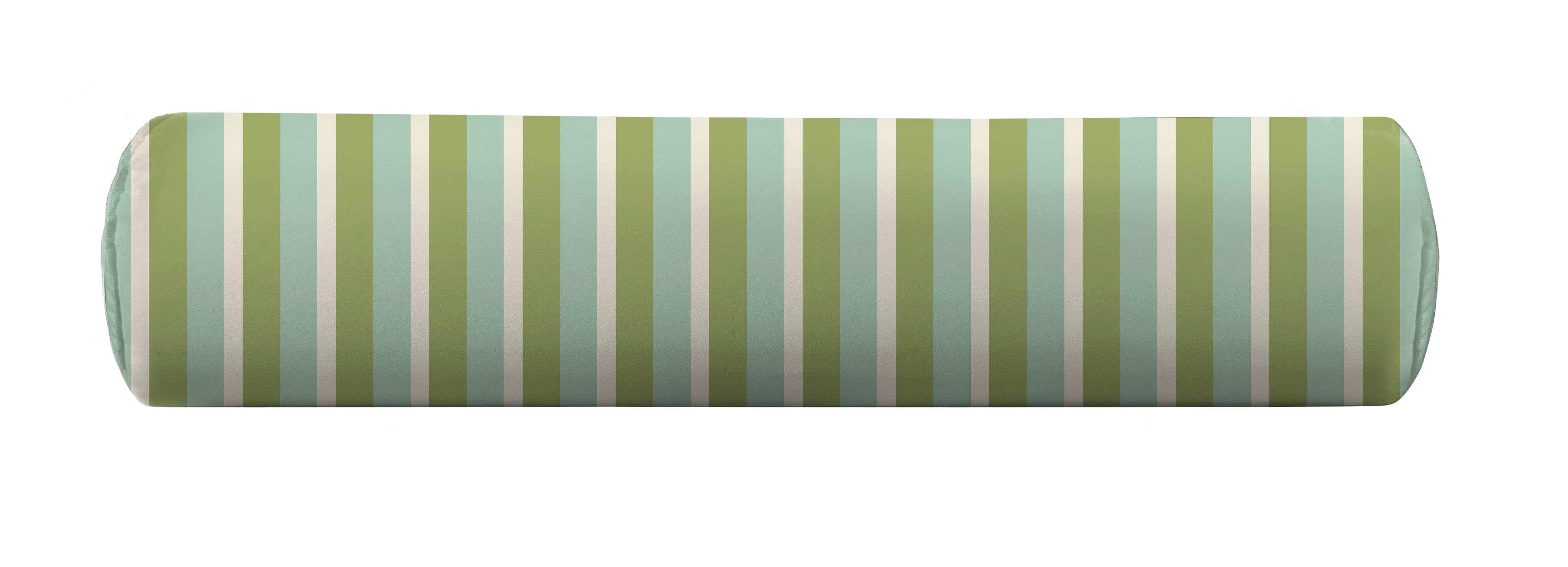 Seafoam and green striped bolster pillow cover