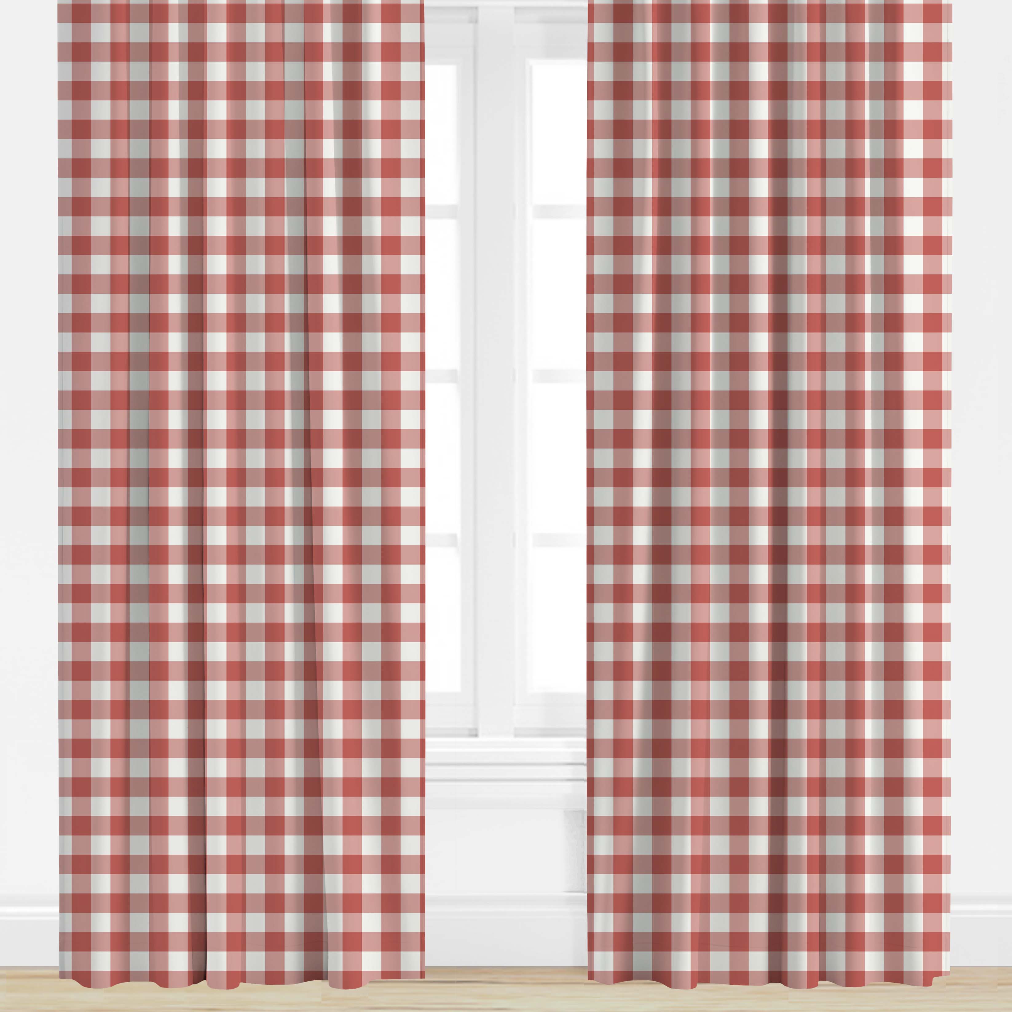 Red Checkered drapery panels