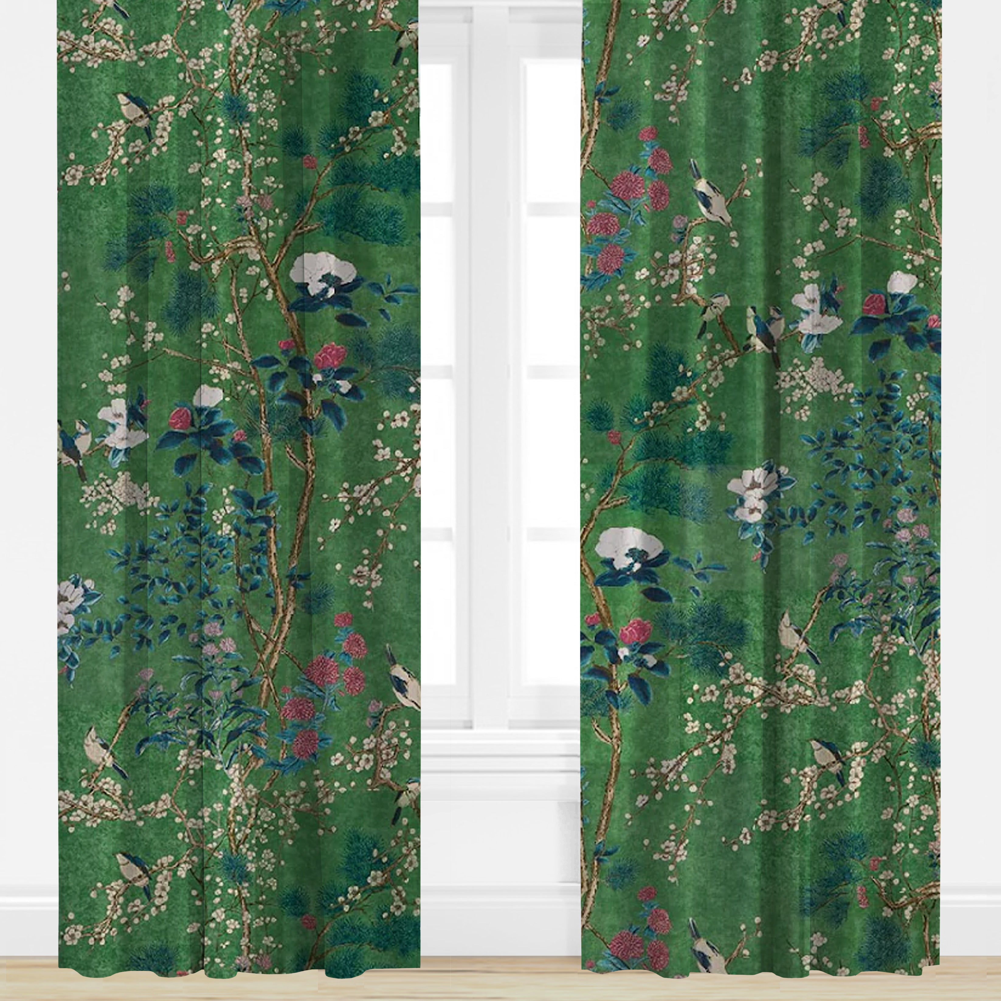 Katsura in Emerald by Thibaut Drapery