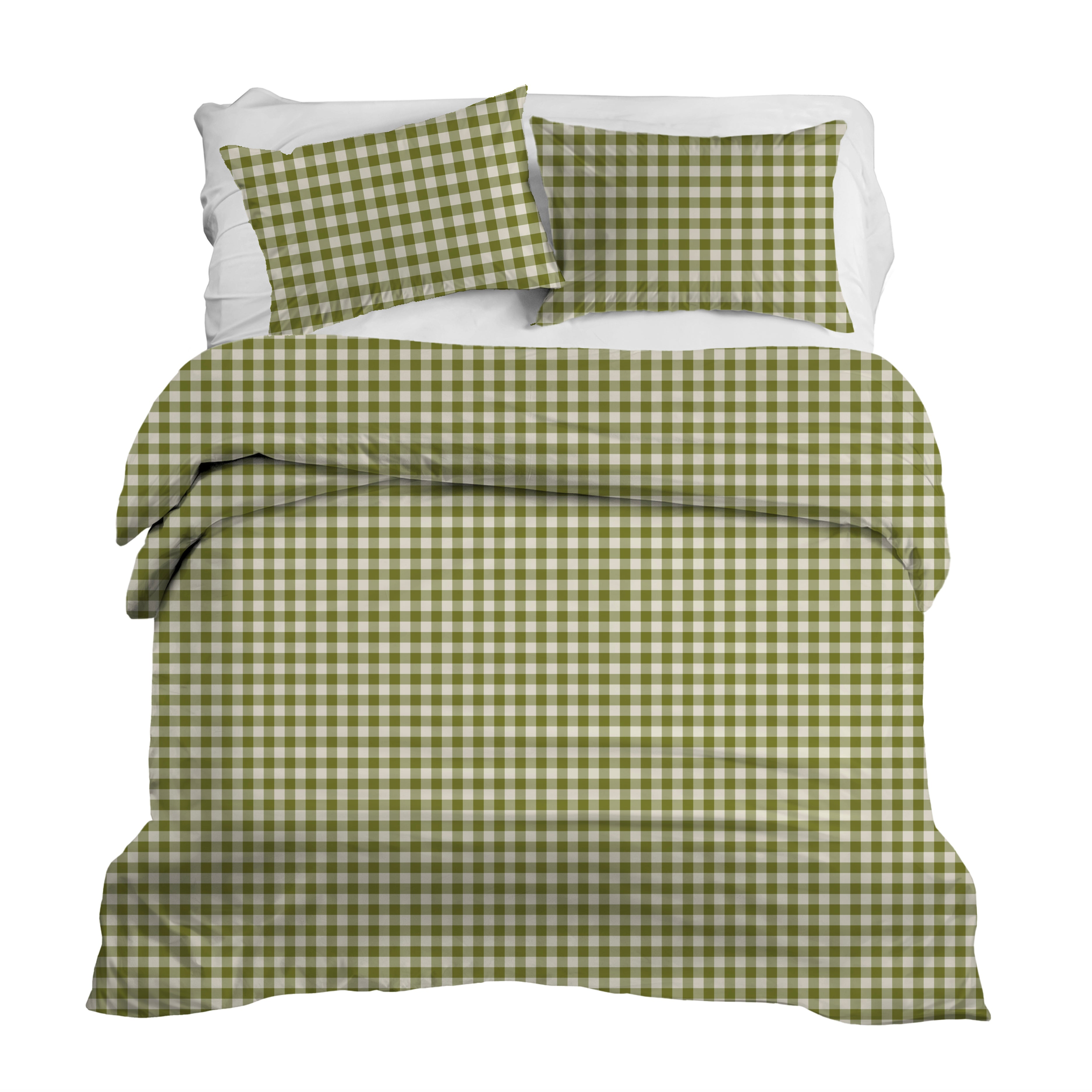 Green checked duvet cover