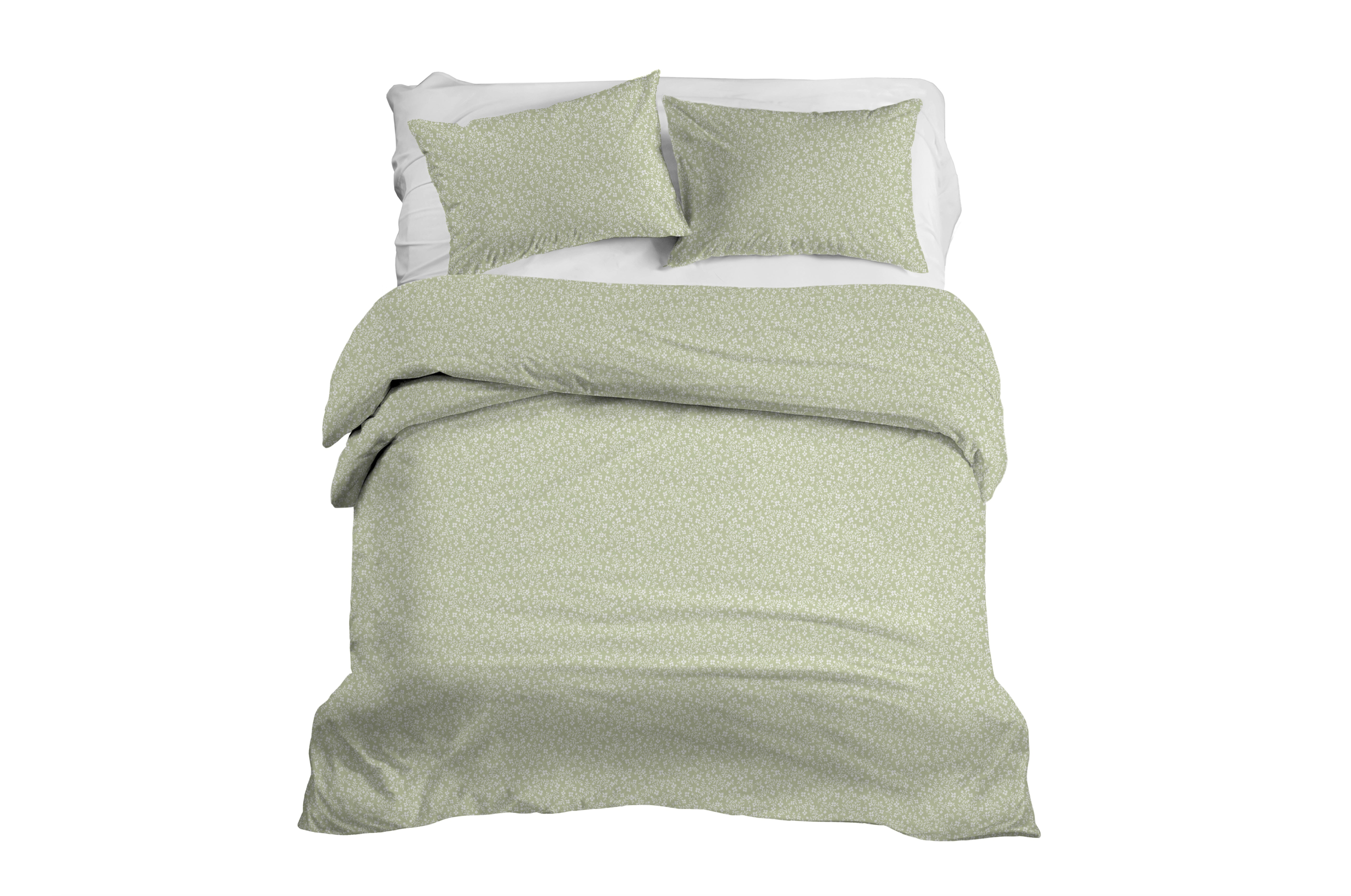 Green floral patterned duvet cover