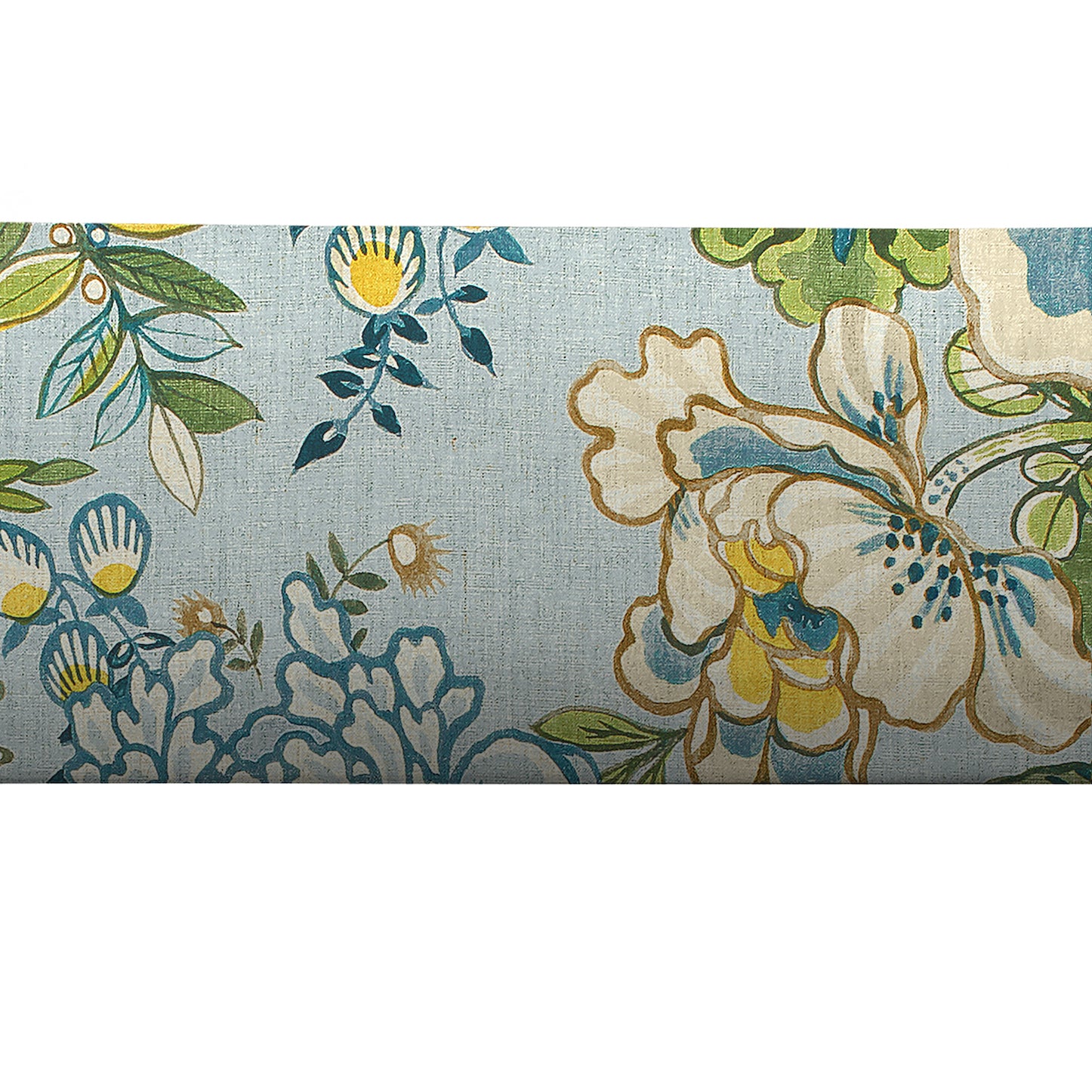 Wheaton Whaley Peony Garden in Spa Blue by Thibaut Bolster