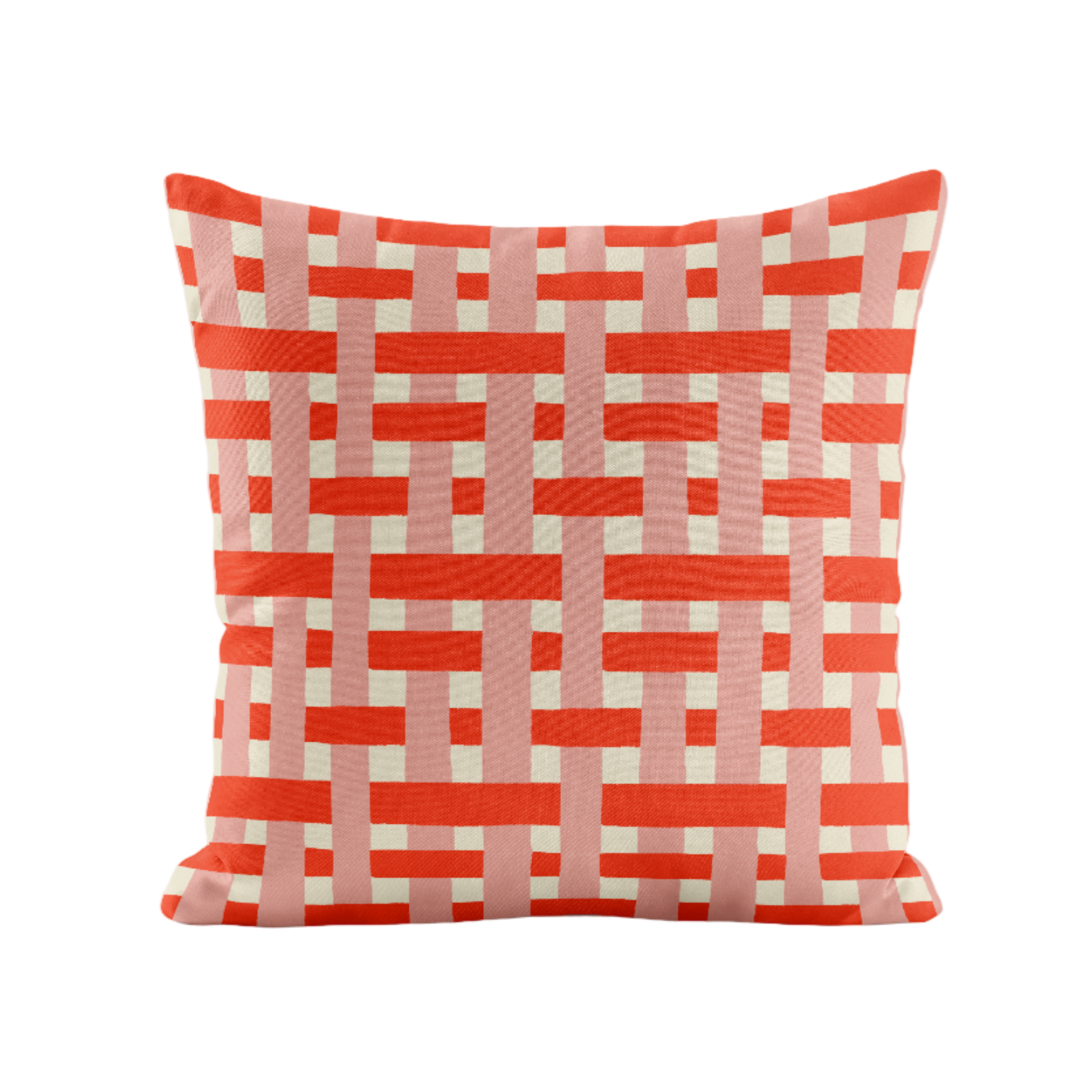 Red woven patterned pillow cover