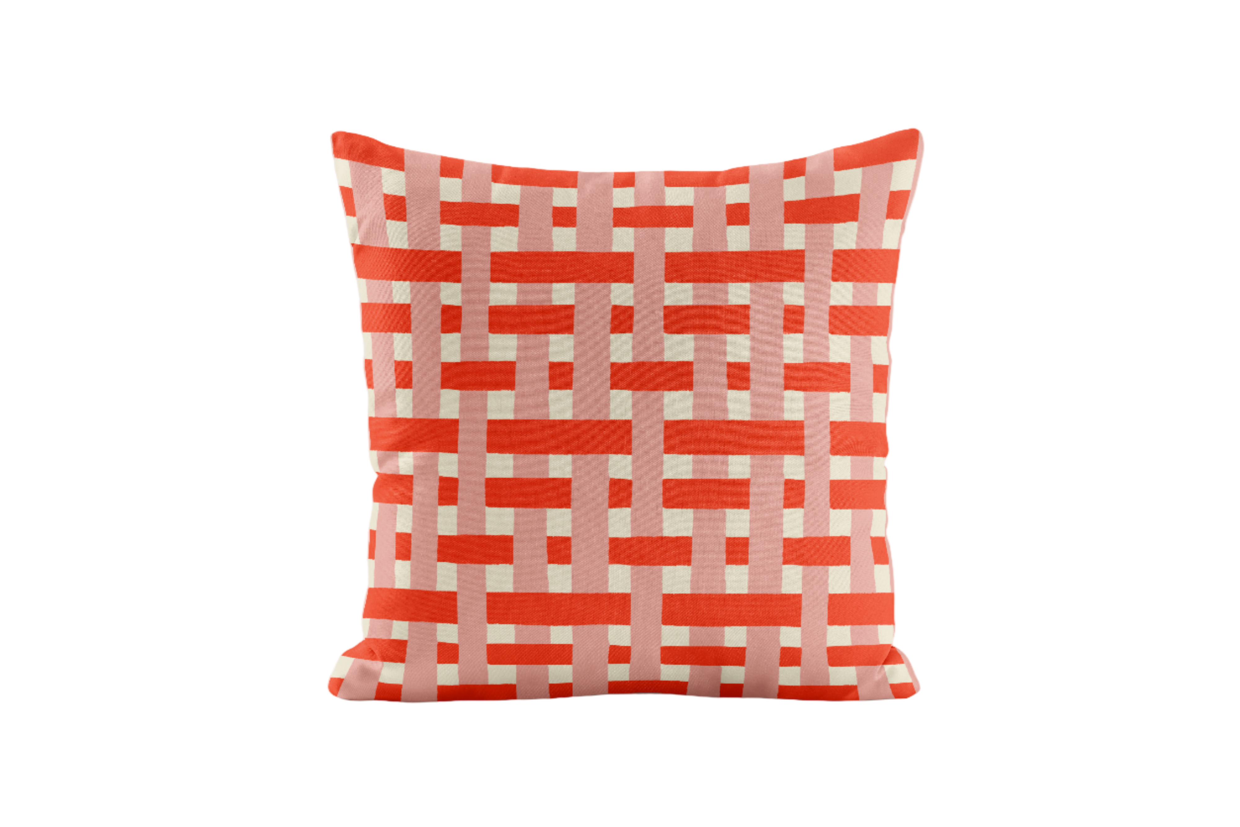 Red woven patterned pillow cover