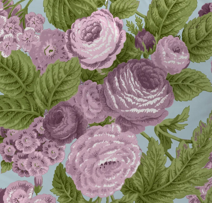 Purple and green floral fabric