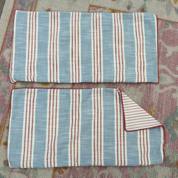 Flash Sale :: Bayside Stripe performance by Thibaut with red ticking stripe (PAIR)