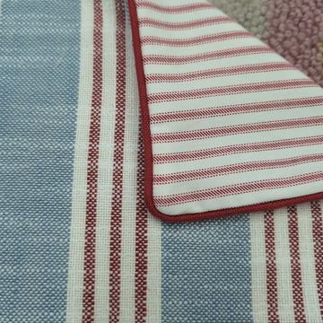 Flash Sale :: Bayside Stripe performance by Thibaut with red ticking stripe (PAIR)