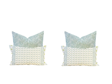 Quick Ship Griffin in Aqua + Miette Pillow Set for Bed