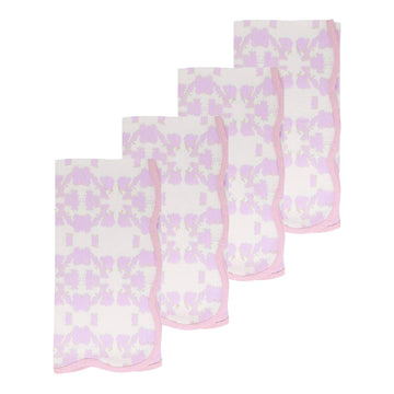 Mosaic Lavender Scalloped Dinner Napkins