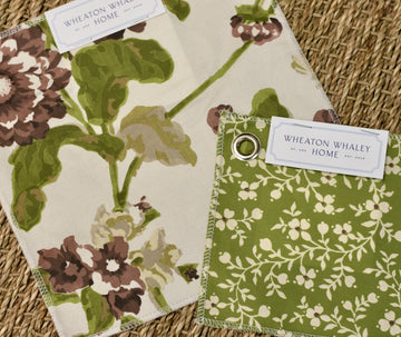 Primary Bedroom Sample Set: Britain in Pluff + Megan in Olive