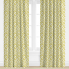 Citrus colored floral patterned drapes