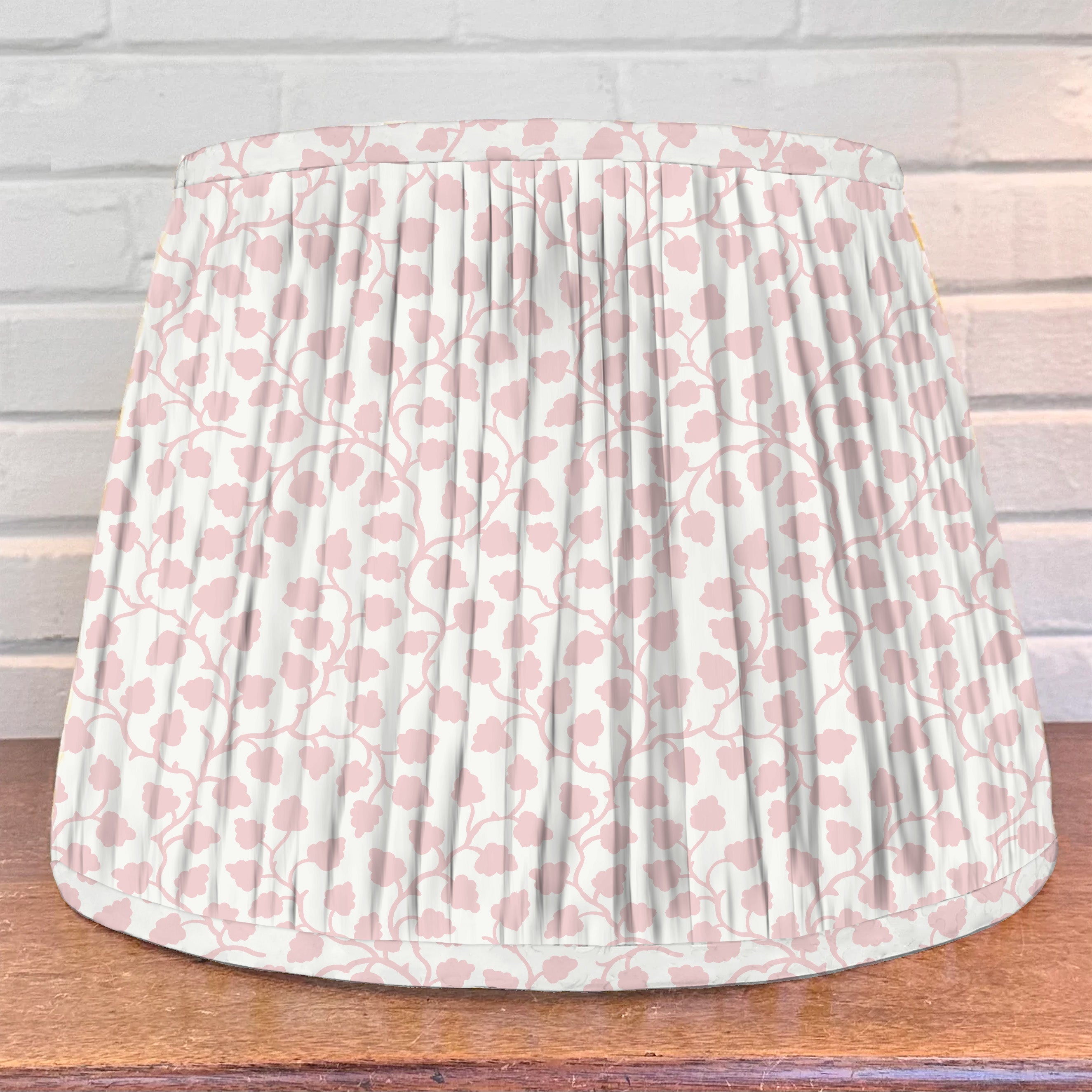 Lampshade in light pink vine pattern