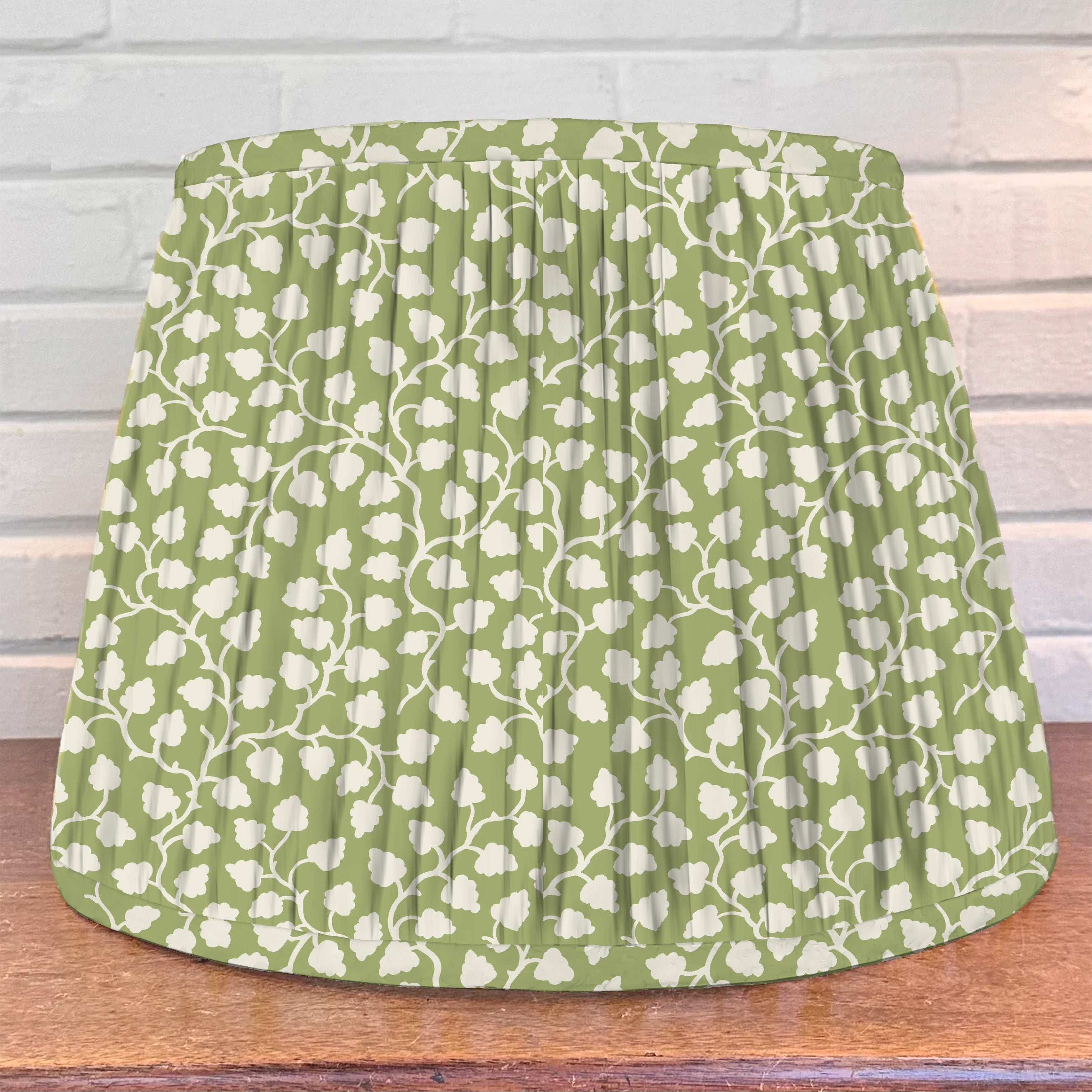 Lampshade in green floral pattern