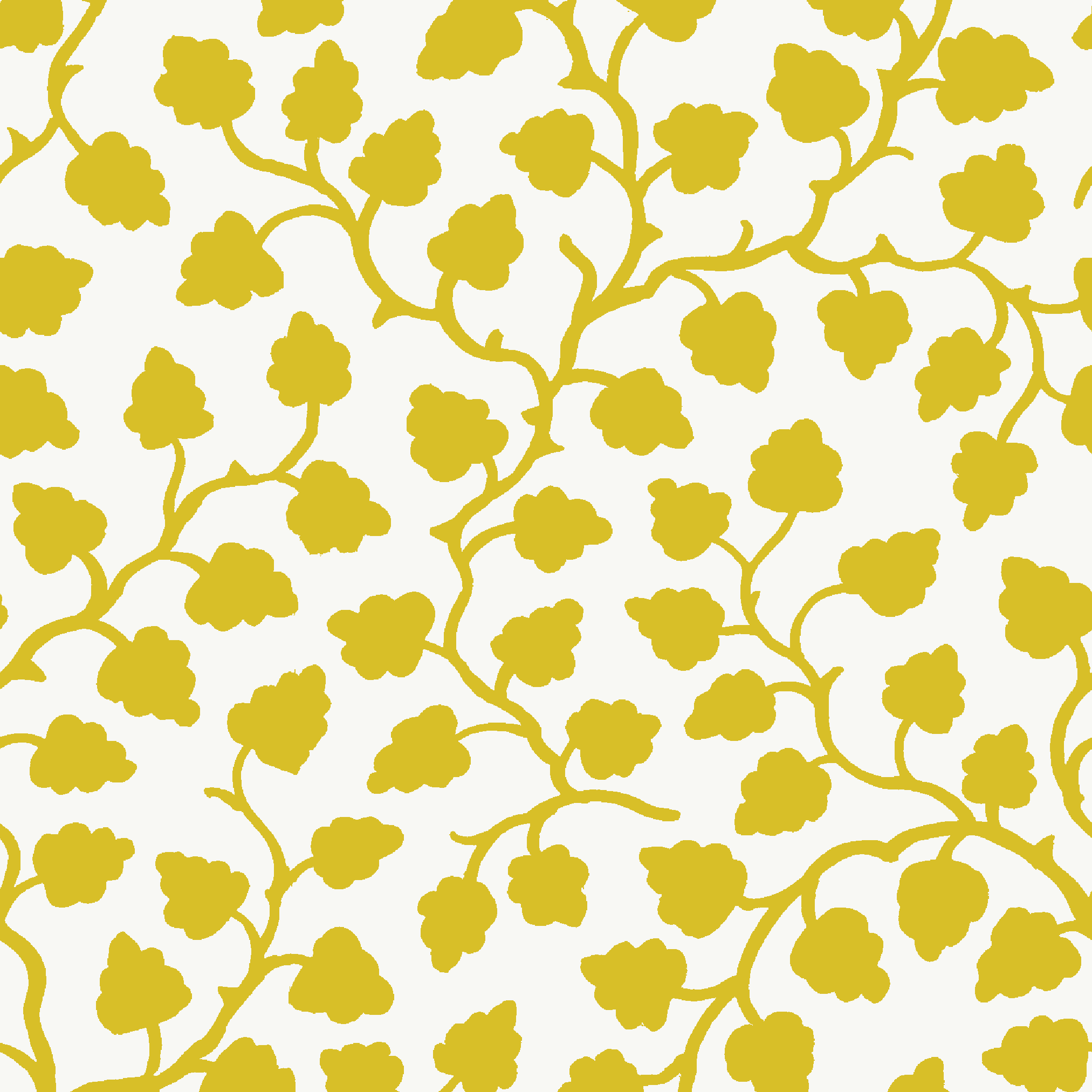 Yellow floral pattern on a white background