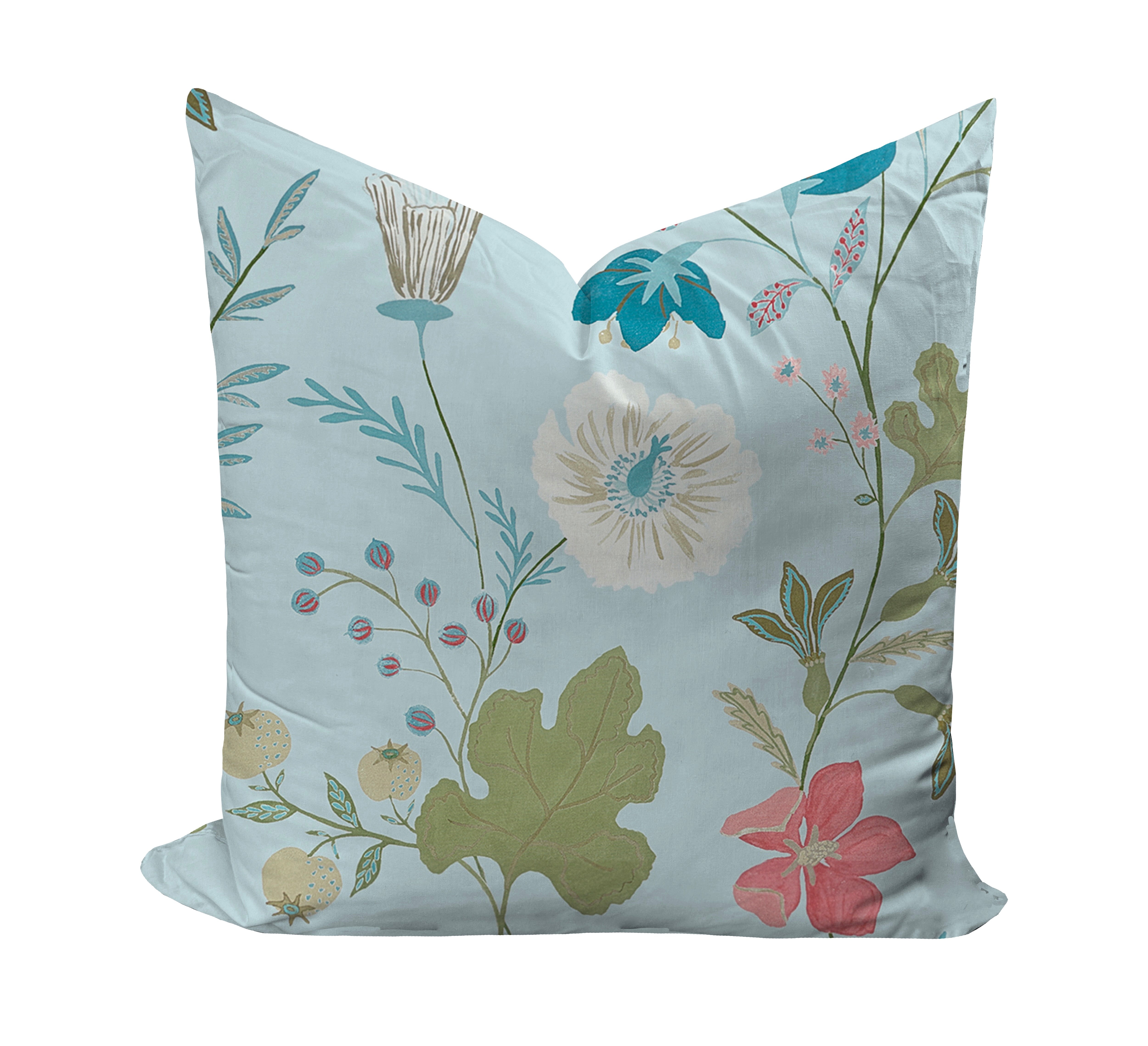 Bloom in Spa Blue Pillow Cover by Thibuat