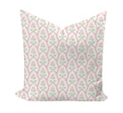 Floral patterned pillow cover in pink and green