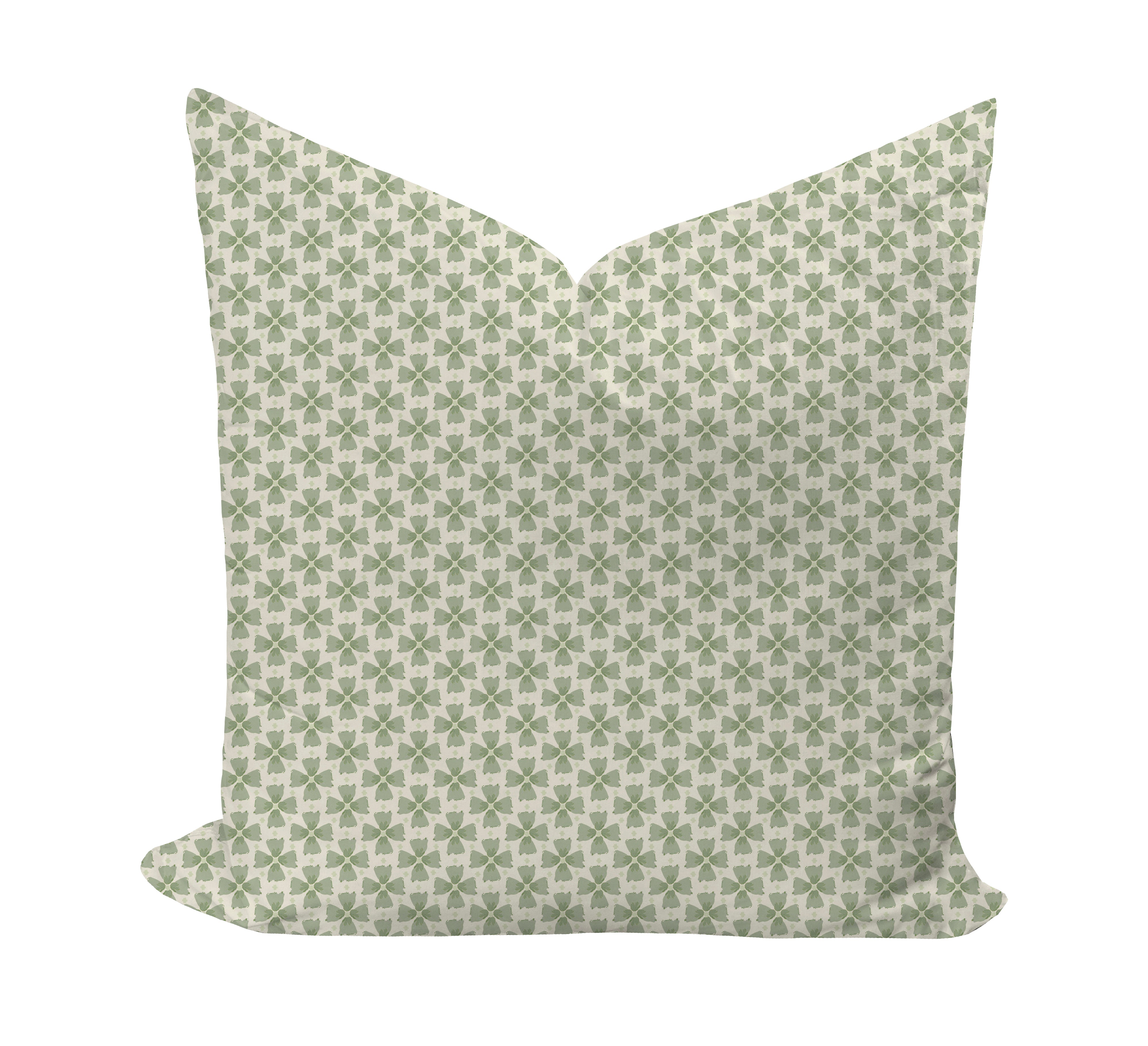 Floral patterned pillow cover in sage