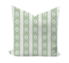 Sage green floral patterned pillow by Camilla Moss