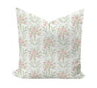 Pink and Green floral patterned pillow by Camilla Moss