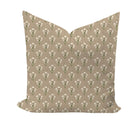 Floral patterned pillow on a beige background by Camilla Moss