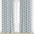 Dog patterned drape in light blue by Camilla Moss