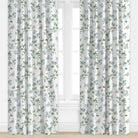 Floral patterned drape with butterflies in green and blue by Camilla Moss