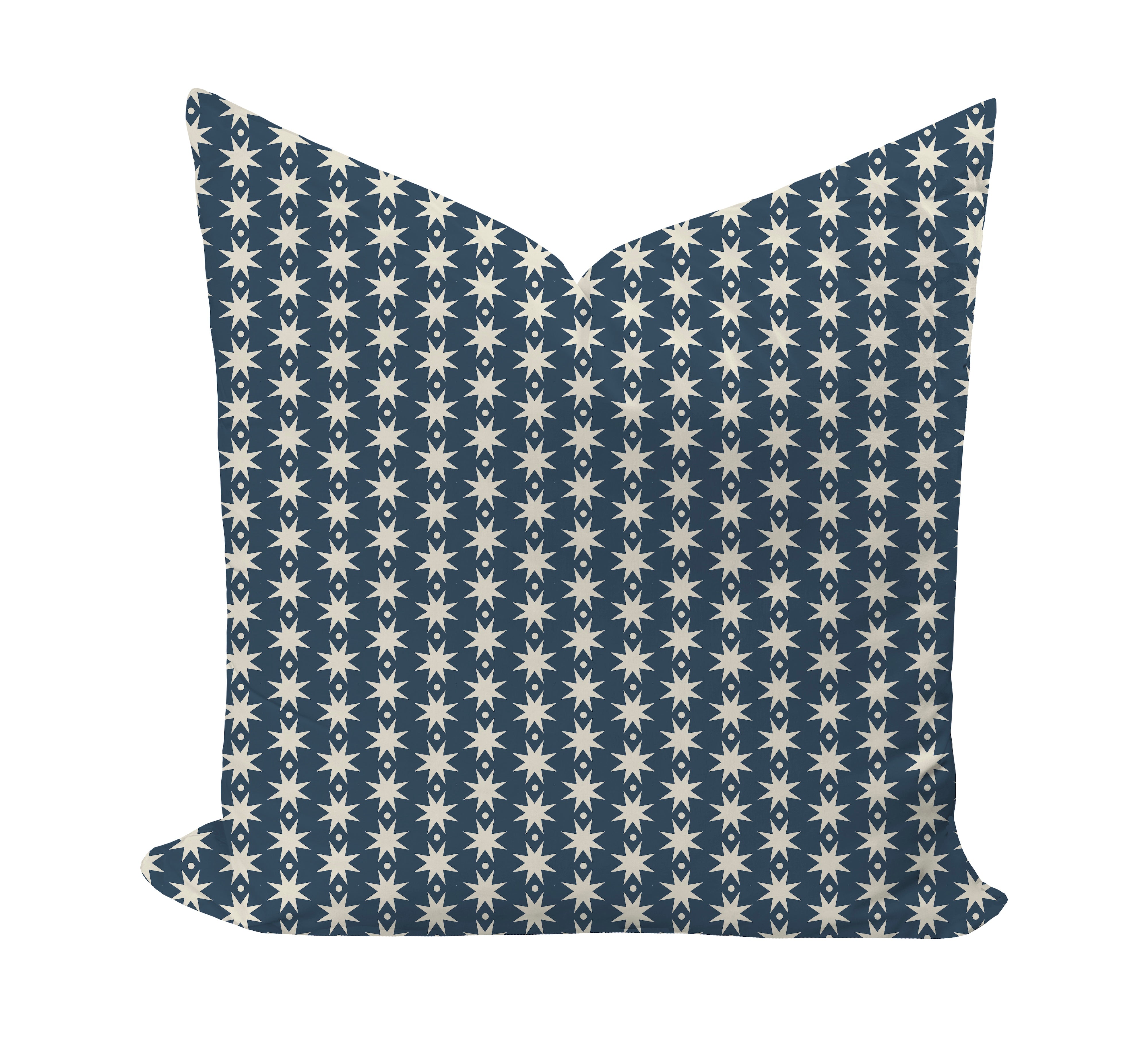 Star print pillow in navy
