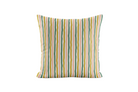Striped pillow with multicolor pattern on a white background