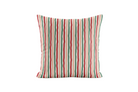Striped pillow in pink, red and green