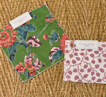 Primary Bedroom Sample Set: Britain Emerald + Audrey Orchid