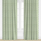 Geometric Patterned drapes in green by Kravet