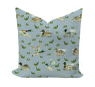 Pillow cover featuring mallard ducks in blue by evelyn henson