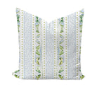 Pillow cover featuring butterflies in bue and green by evelyn henson