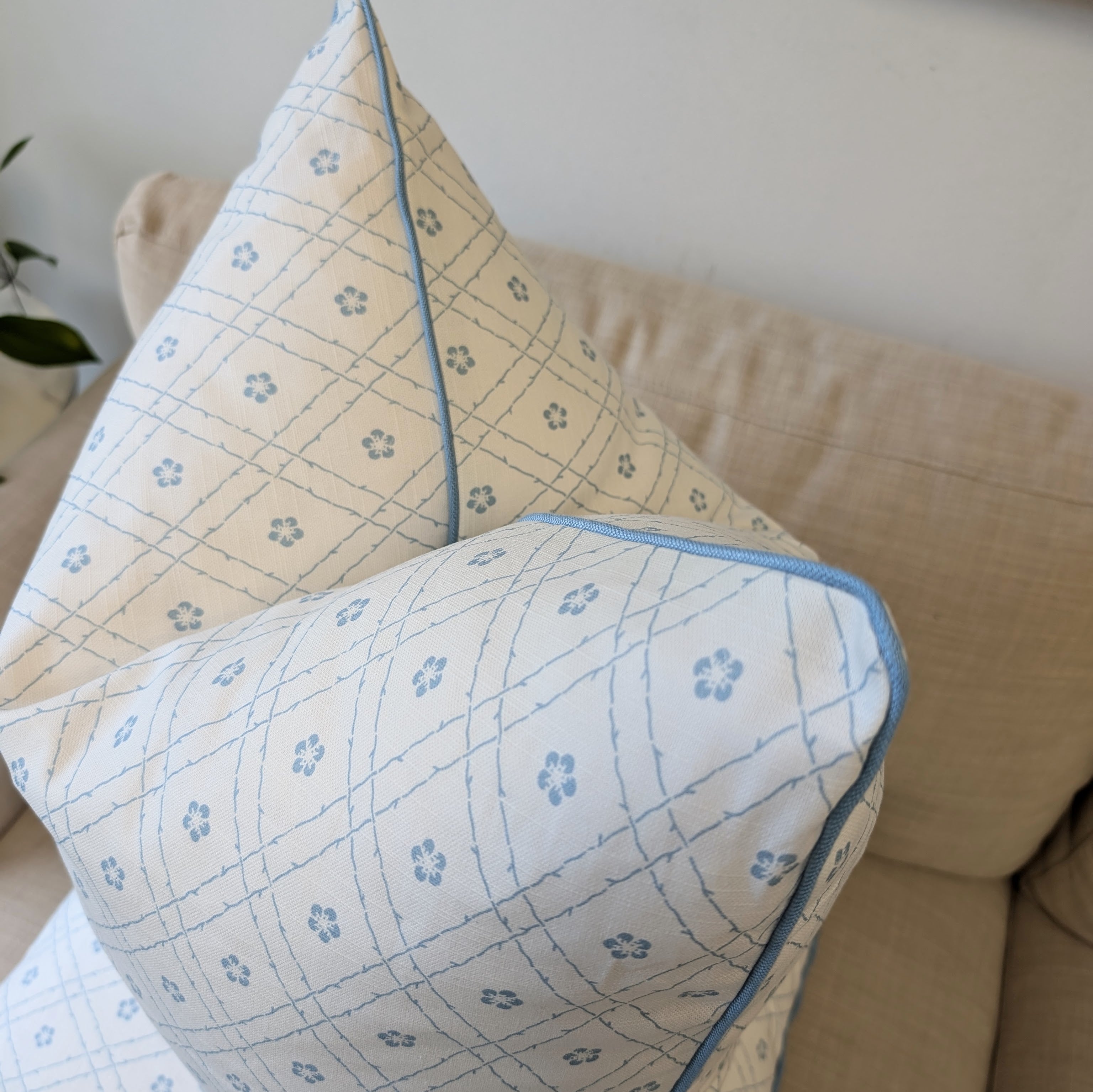 Emily Pillow Cover in Rain-WWH3