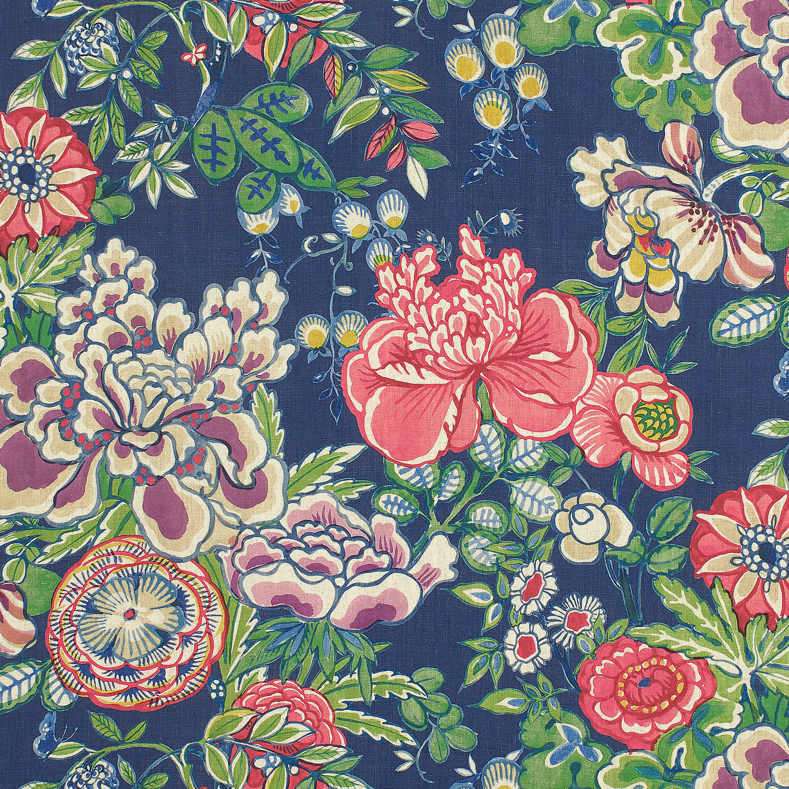 Peony Garden in Navy by Thibaut Pillow Cover – Wheaton Whaley Home