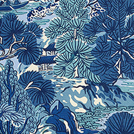 Pagoda Trees in Blues by Thibaut
