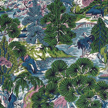 Pagoda Trees in Lavender & Blue by Thibaut