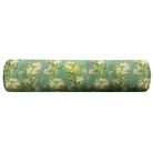 Floral patterned green bolster pillow cover