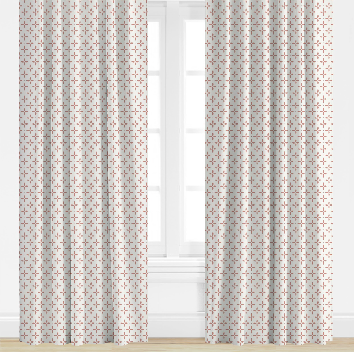 Coral star patterned drapery