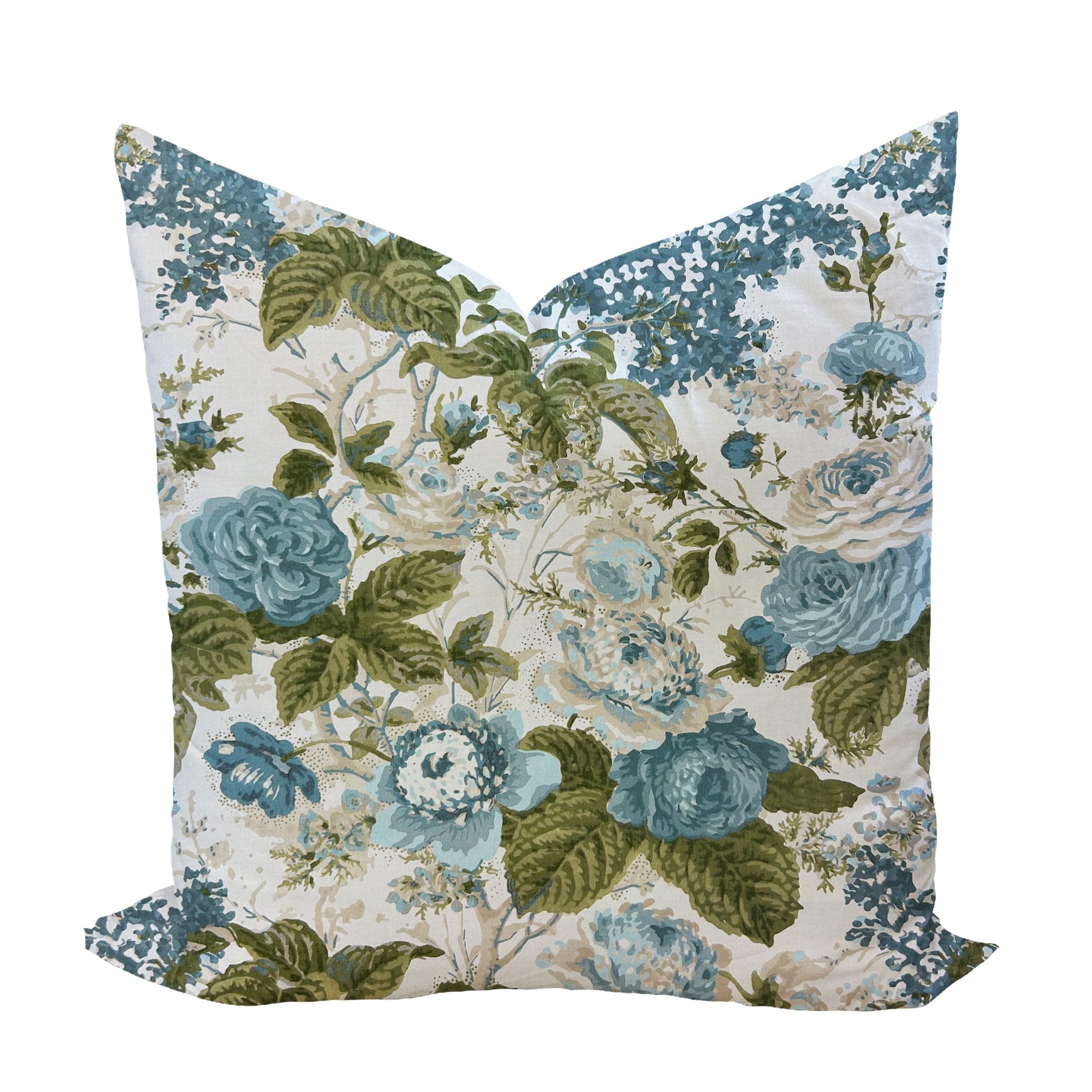 Georgia Pillow Cover in Blue & Green-WWH