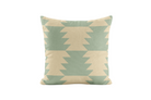 Geometric patterned pillow in sage and ivory