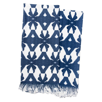 Palm Navy Throw Blanket