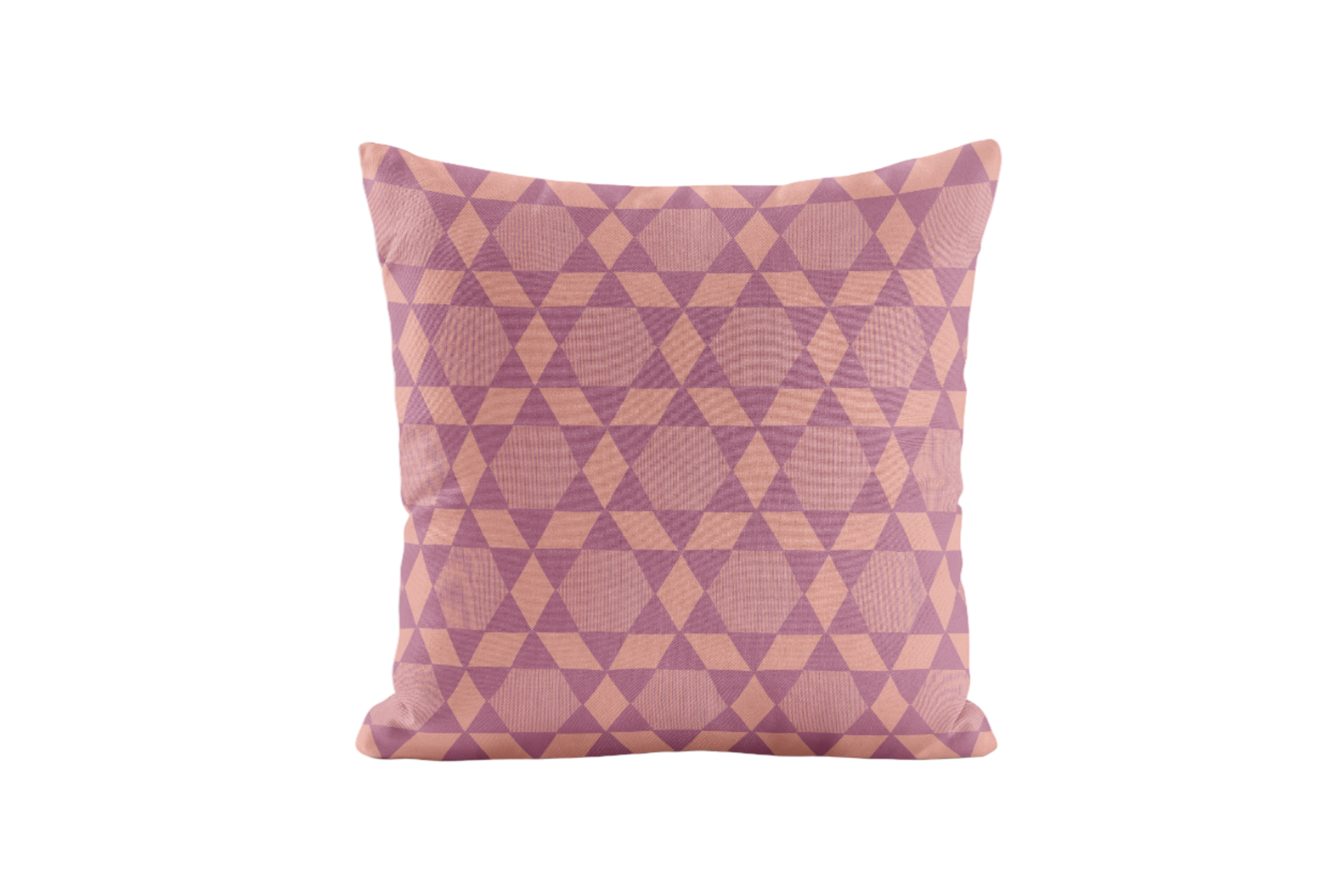 Geometric patterned pillow in magenta