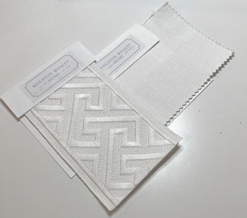 White Cotton with White Corfu Tape Drapery Panel (Stain & Soil Repellant)